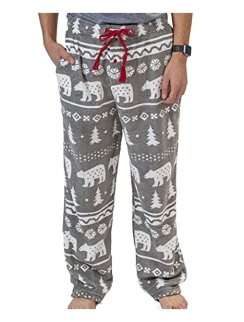 Lazy One Men's Fleece Pajama Pants, Nordic Pajama Bottoms for Men