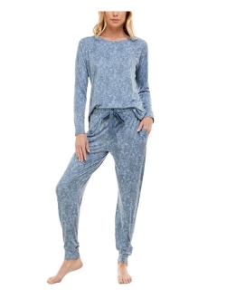 Roudelain Printed Lush Luxe Jogger Pants Pajama Set