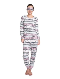 Printed Hacci Pajamas & Sleep Mask Set