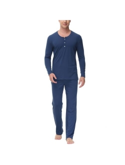 INK+IVY Men's Two Piece Henley Pajama Set