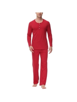 INK+IVY Men's Two Piece Henley Pajama Set