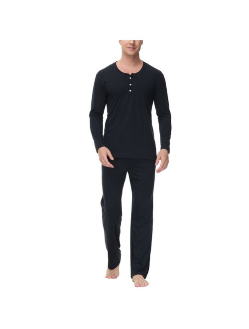 INK+IVY Men's Two Piece Henley Pajama Set