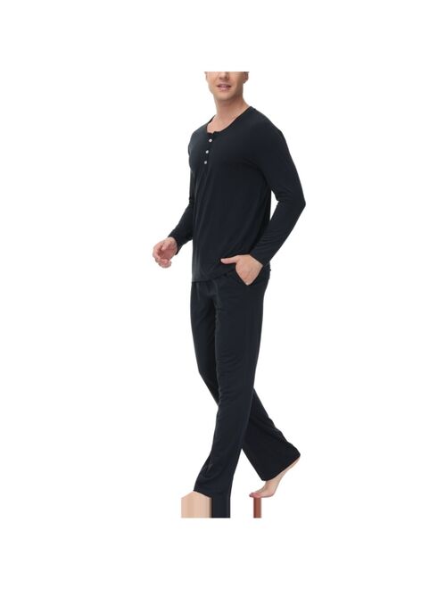 INK+IVY Men's Two Piece Henley Pajama Set