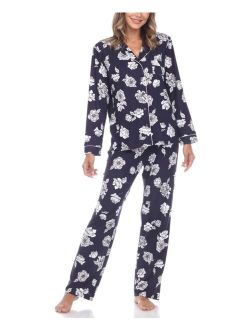 Women's Long Sleeve Floral Pajama Set, 2-Piece