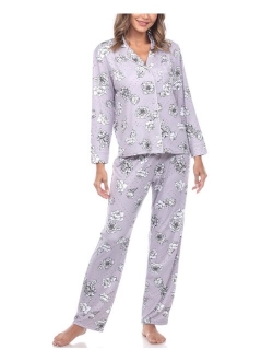 Women's Long Sleeve Floral Pajama Set, 2-Piece