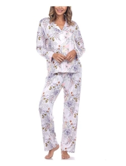 Women's Long Sleeve Floral Pajama Set, 2-Piece