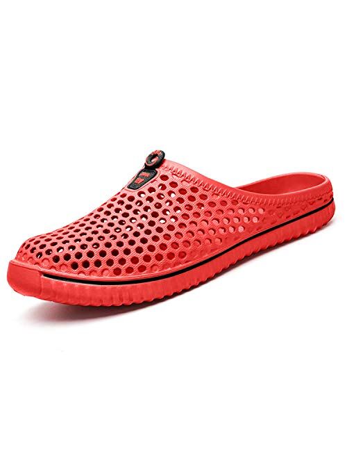 PHILDA Men's Women's Garden Clogs Shoes Summer Breathable Mesh Sandals Beach Footwear Anti-Slip Slippers Quick Drying Sandals for Lovers