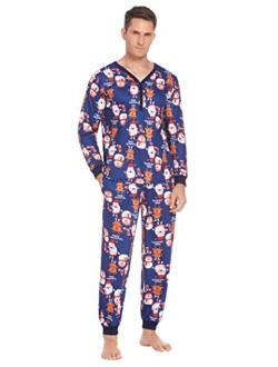 Men's Pajama Set Long Sleeve Pjs Set Top and Pant Sleepwear Soft Lounge Set