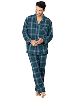 Mens Flannel Pajamas Sets - Cotton Pajamas for Men, Button Top