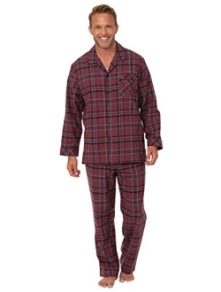 Mens Flannel Pajamas Sets - Cotton Pajamas for Men, Button Top