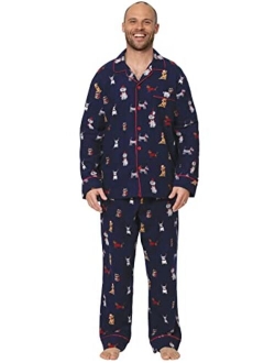 Mens Flannel Pajamas Sets - Cotton Pajamas for Men, Button Top