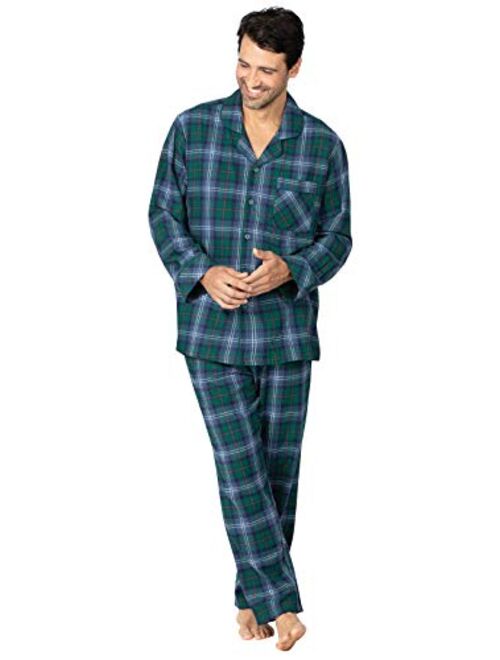 PajamaGram Mens Flannel Pajamas Sets - Cotton Pajamas for Men, Button Top