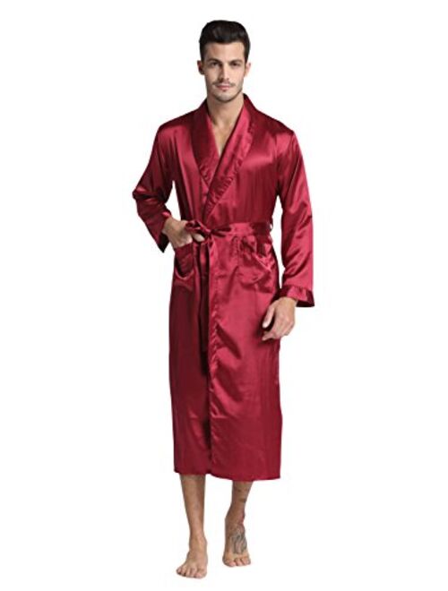 Tony And Candice Tony & Candice Men's Long Classic Satin Charmeuse Robe