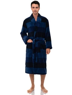 TowelSelections Men's Fleece Robe, Plush Shawl Collar Spa Bathrobe