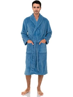 TowelSelections Men's Fleece Robe, Plush Shawl Collar Spa Bathrobe