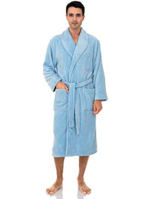 TowelSelections Men's Fleece Robe, Plush Shawl Collar Spa Bathrobe