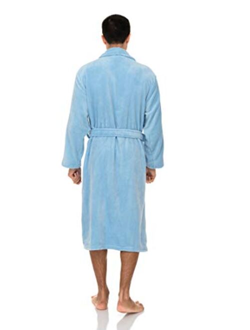 TowelSelections Men's Fleece Robe, Plush Shawl Collar Spa Bathrobe