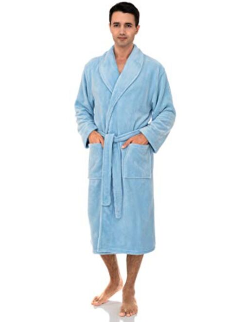 TowelSelections Men's Fleece Robe, Plush Shawl Collar Spa Bathrobe