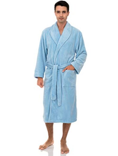 TowelSelections Men's Fleece Robe, Plush Shawl Collar Spa Bathrobe