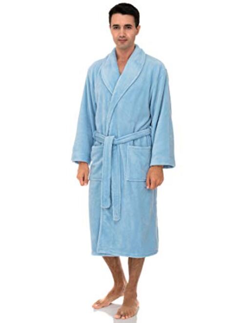 TowelSelections Men's Fleece Robe, Plush Shawl Collar Spa Bathrobe