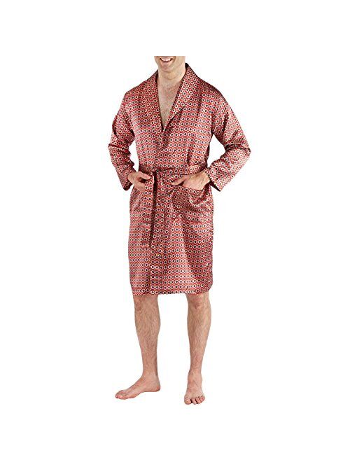 harvey james Mens Satin Lightweight Wrap Dressing Gown