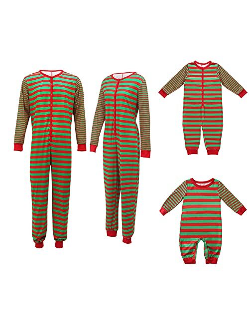 Multitrust Family Matching Christmas Pajamas Set Sleepwear Jumpsuit Hoodie with Hood Matching Holiday PJ's for Family