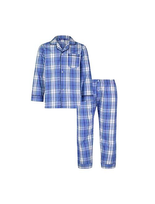 Baileys Men's Pajamas Set Long Sleeve Button Down Pajama Plaid Woven Pajama