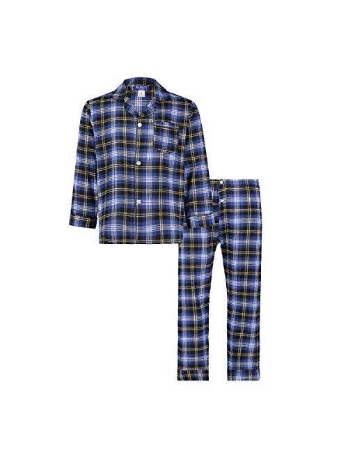 Baileys Men's Pajamas Set Long Sleeve Button Down Pajama Plaid Woven Pajama