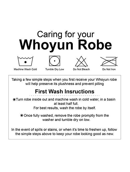 Whoyun Mens Robe Plush with Hood Bathrobe Big and Tall Hooded Lightweight Fleece Flannel