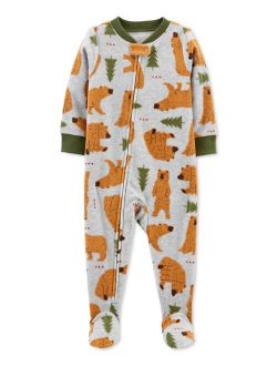 Baby Boys Bear-Print Fleece Pajamas