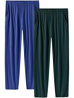 Jinshi JINSH Men's Pajama Pants Pockets Modal PJ Pajama Bottoms Sleepwear Homewear Lounge Pants