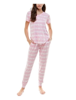 Roudelain V-Neck T-Shirt & Jogger Pants Pajama Set