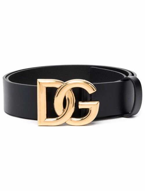 Dolce & Gabbana logo-plaque leather belt