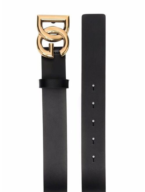 Dolce & Gabbana logo-plaque leather belt