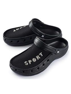 Roxoni Men’s Rubber Sport Clogs with Breathable Mesh Upper