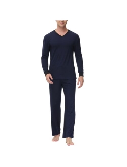 INK+IVY Men's Heat retaining Two Piece V-Neck & Lounge Pants Pajama Set