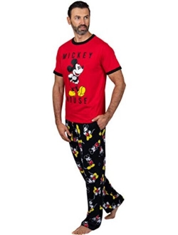 Men's Classic Mickey Mouse Pajama Tee and Lounge Pant Set