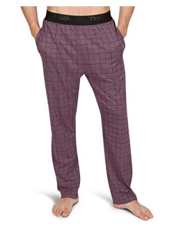 Performance Dry Fit Pajama Pants for Men - Stretch Lounge Pjs with Pockets, Tapered Fit, Plaid