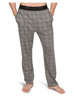 Performance Dry Fit Pajama Pants for Men - Stretch Lounge Pjs with Pockets, Tapered Fit, Plaid