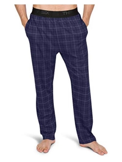 Performance Dry Fit Pajama Pants for Men - Stretch Lounge Pjs with Pockets, Tapered Fit, Plaid