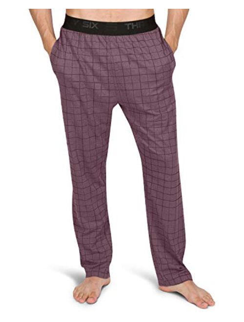 Three Sixty Six Performance Dry Fit Pajama Pants for Men - Stretch Lounge Pjs with Pockets, Tapered Fit, Plaid