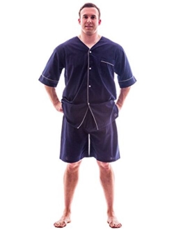 Up2date Fashion Men's Woven S/S Pajama Set with Shorts