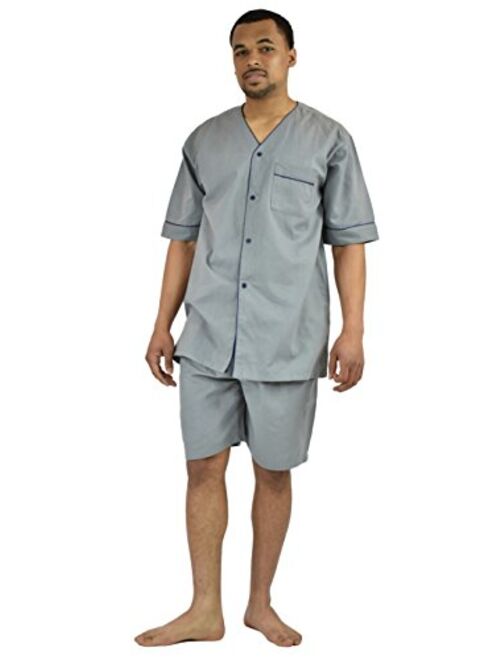 Up2date Fashion Men's Woven S/S Pajama Set with Shorts