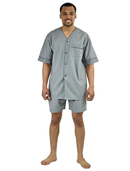 Up2date Fashion Men's Woven S/S Pajama Set with Shorts