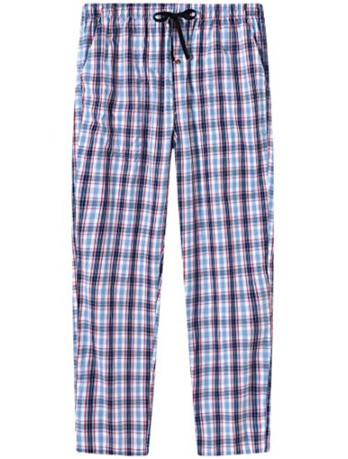 AjezMax Men's Pajama Bottoms Cotton Plaid Sleep Pants Long Lounge Pants Long Sleepwear Pack