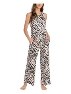 Linea Donatella Zebra-Print Knit Tank Top & Pants Pajama Set