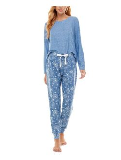 Jaclyn Intimates Printed Long-Sleeve Top & Pajama Pants Set