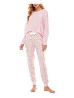 Jaclyn Intimates Printed Long-Sleeve Top & Pajama Pants Set