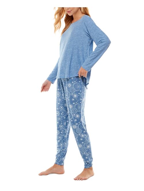 Jaclyn Intimates Printed Long-Sleeve Top & Pajama Pants Set