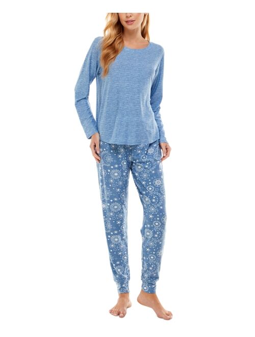 Jaclyn Intimates Printed Long-Sleeve Top & Pajama Pants Set